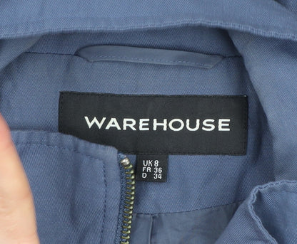 Womens UK Size 8 Warehouse Blue Military Jacket