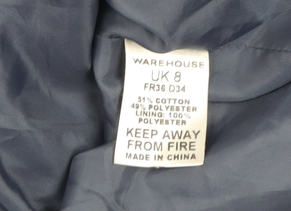 Womens UK Size 8 Warehouse Blue Military Jacket