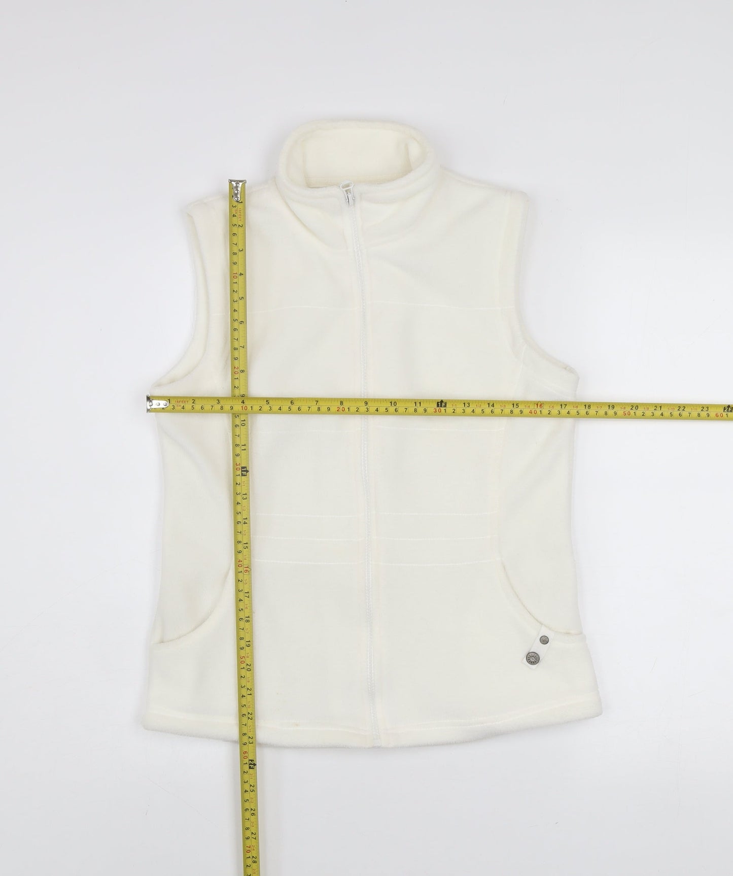 M&Co Women’s Ivory Fleece Waistcoat Bodywarmer Size S
