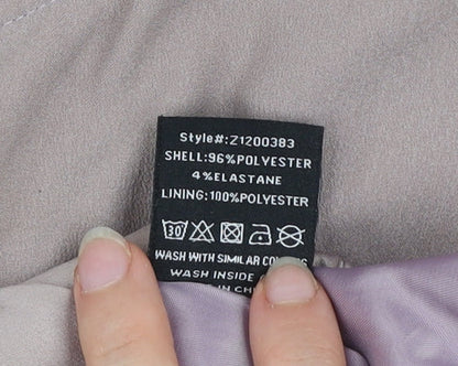 Missguided Women’s Beige Bomber Jacket Size 10 Zip Elastic Waist