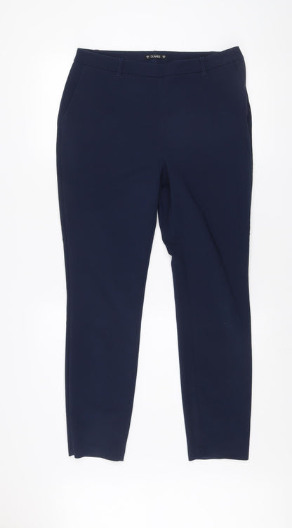 Womens UK Size 12 Dunnes Slim Fit Business Casual Workwear Blue Trousers