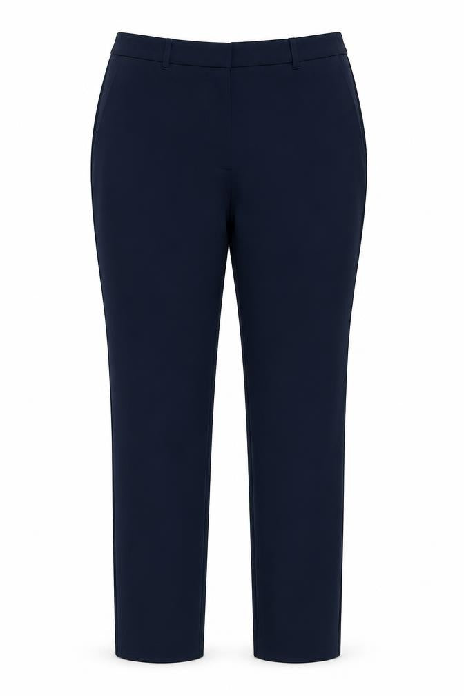 Front view of Dunnes Women's Blue Slim Fit Tailored Trousers, size 12