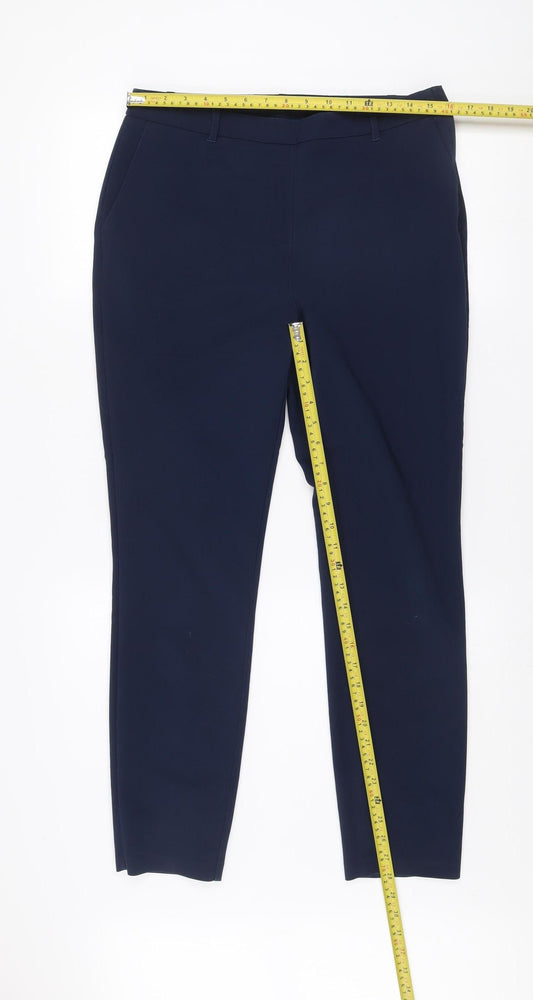 Womens UK Size 12 Dunnes Slim Fit Business Casual Workwear Blue Trousers
