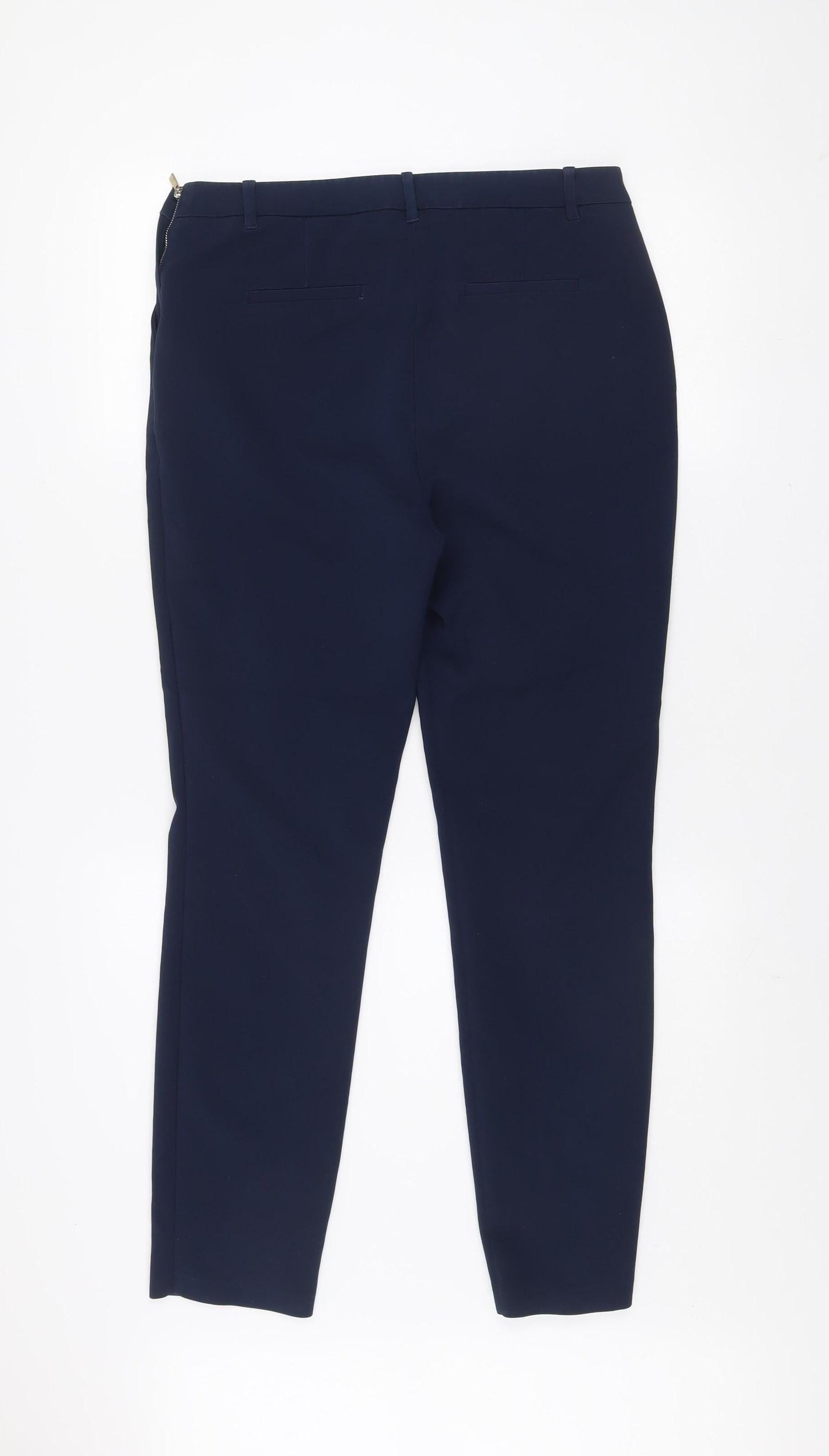 Womens UK Size 12 Dunnes Slim Fit Business Casual Workwear Blue Trousers