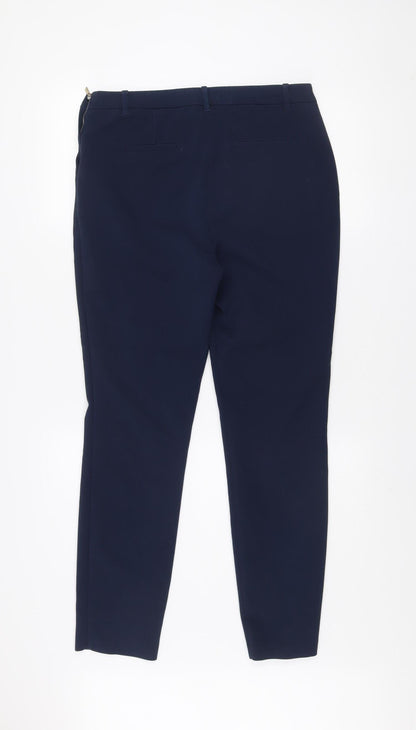 Womens UK Size 12 Dunnes Slim Fit Business Casual Workwear Blue Trousers