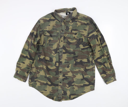 Boohoo Women’s Camouflage Cotton Blend Military Jacket UK 16