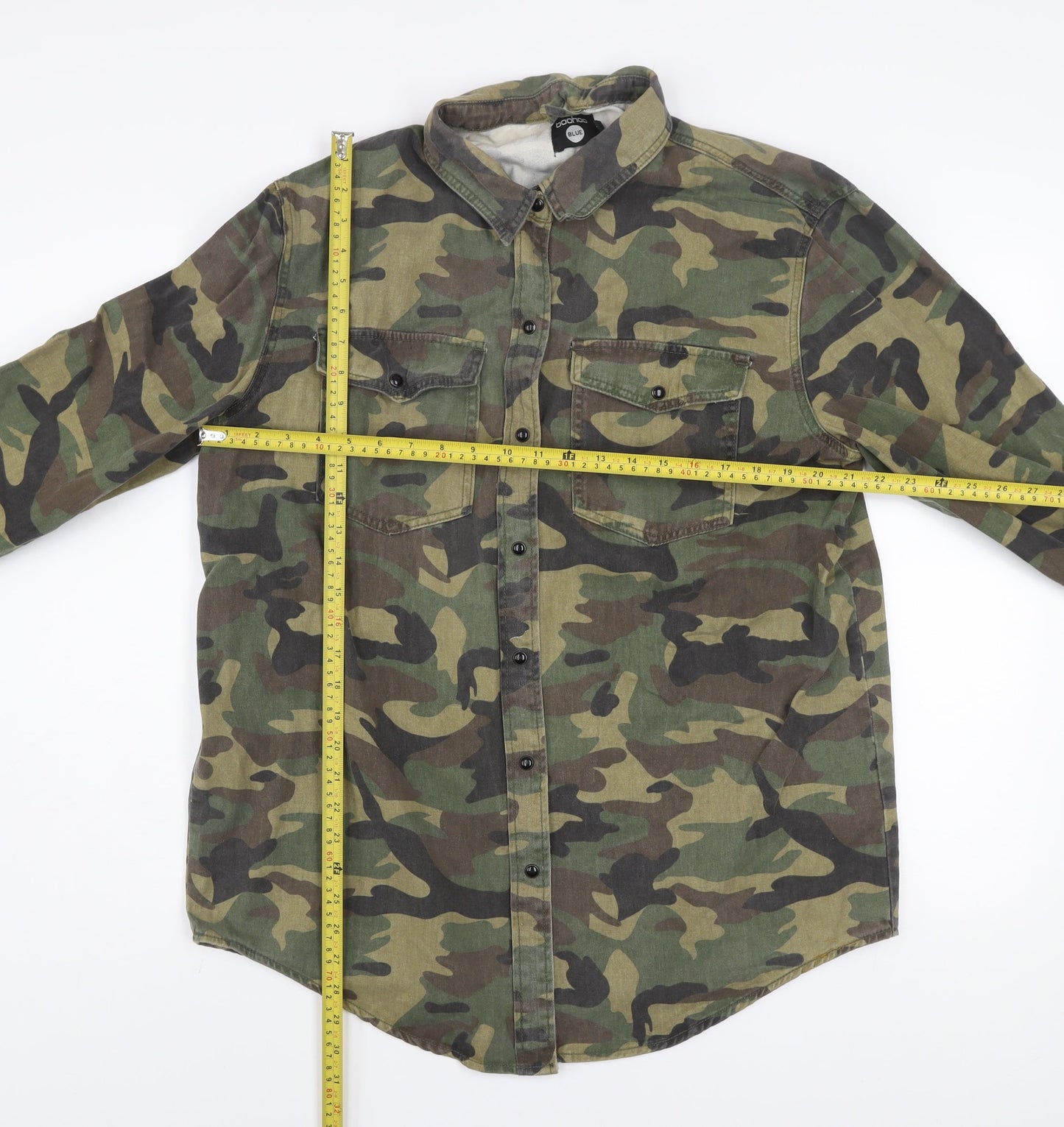 Boohoo Women’s Camouflage Cotton Blend Military Jacket UK 16