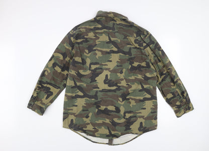 Boohoo Women’s Camouflage Cotton Blend Military Jacket UK 16