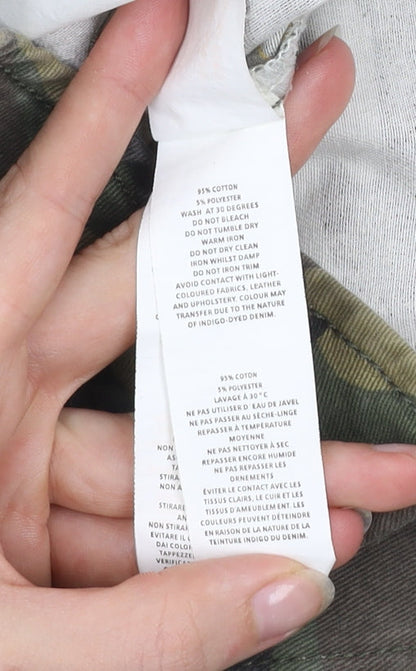 Boohoo Women’s Camouflage Cotton Blend Military Jacket UK 16