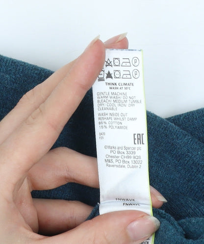 Marks and Spencer Men's Blue Cotton Rich Polo Shirt Size L