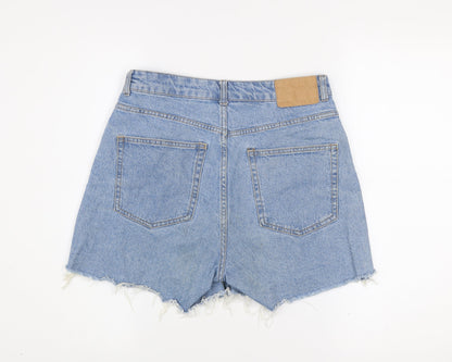 H&M Women Blue Denim Cut-Off Shorts Size 12 High Rise