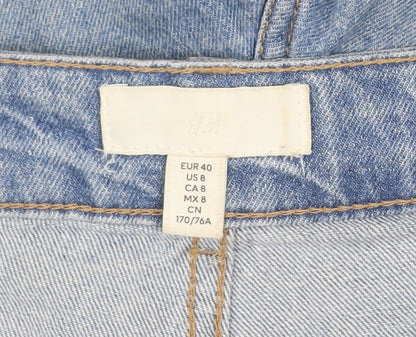 H&M Women Blue Denim Cut-Off Shorts Size 12 High Rise