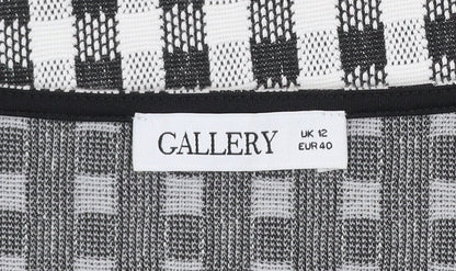 Womens UK Size 12 Gallery Black Tunic Blouse