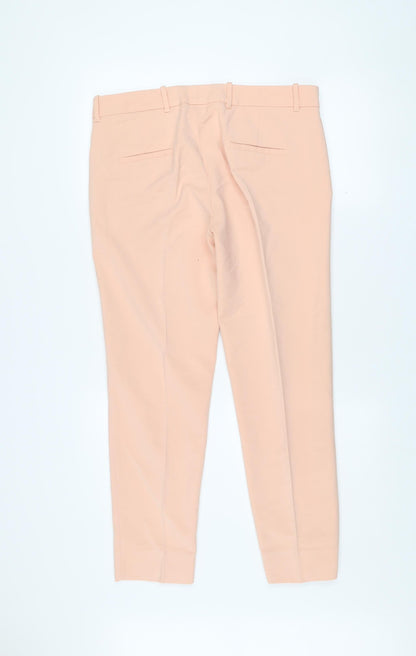 Womens UK Size L Zara Slim Fit Cropped Beige Trousers