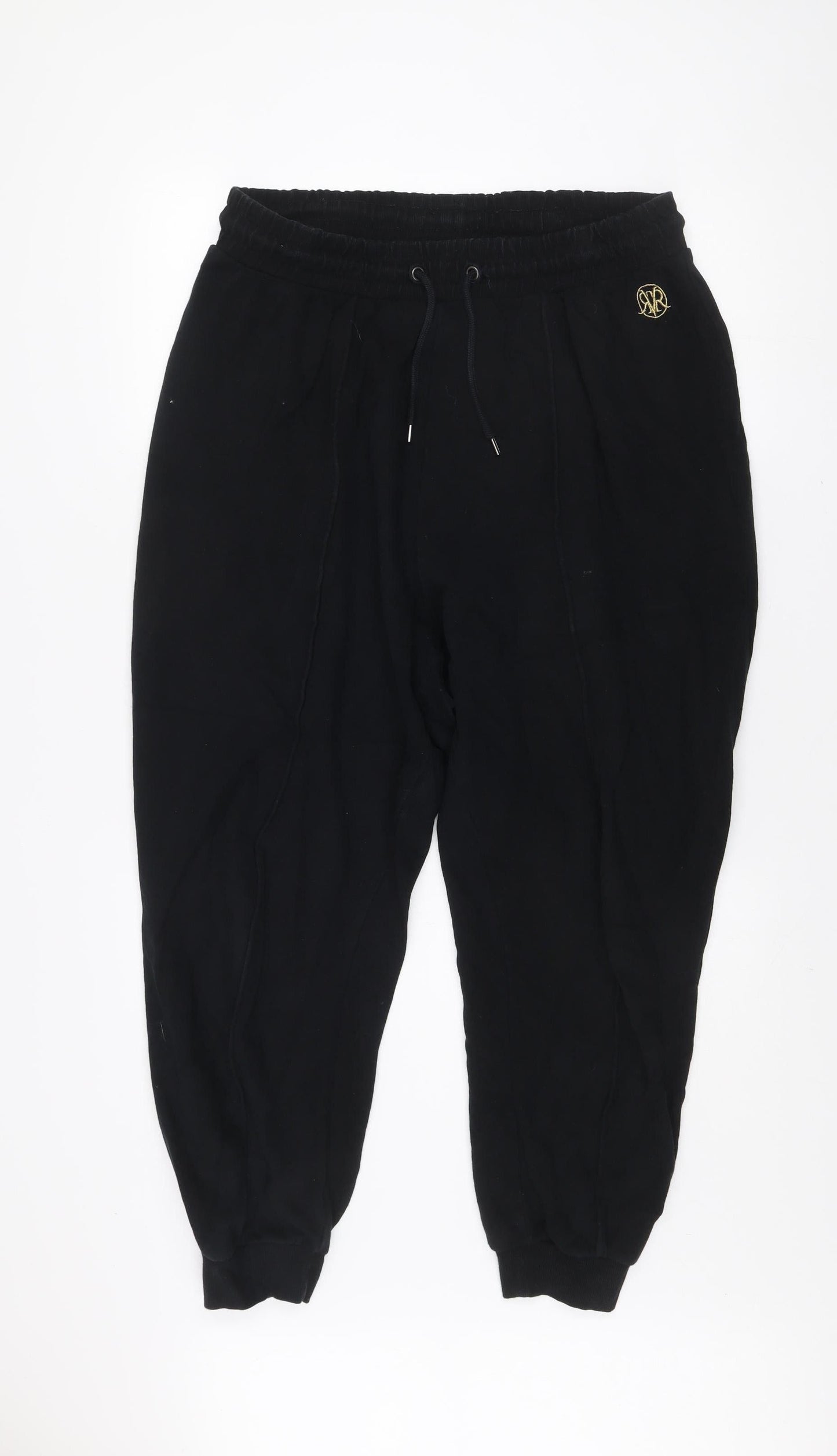 River Island Men's Black Jogger Sweatpants L Cotton Tapered Fit