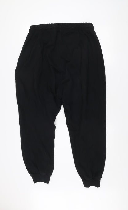 River Island Men's Black Jogger Sweatpants L Cotton Tapered Fit