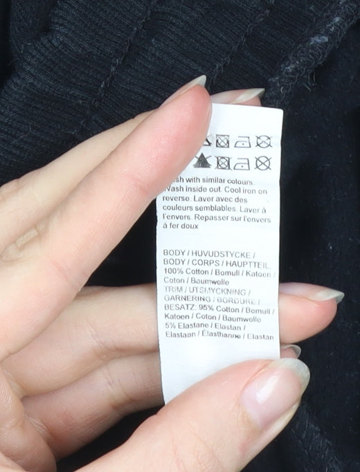 River Island Men's Black Jogger Sweatpants L Cotton Tapered Fit