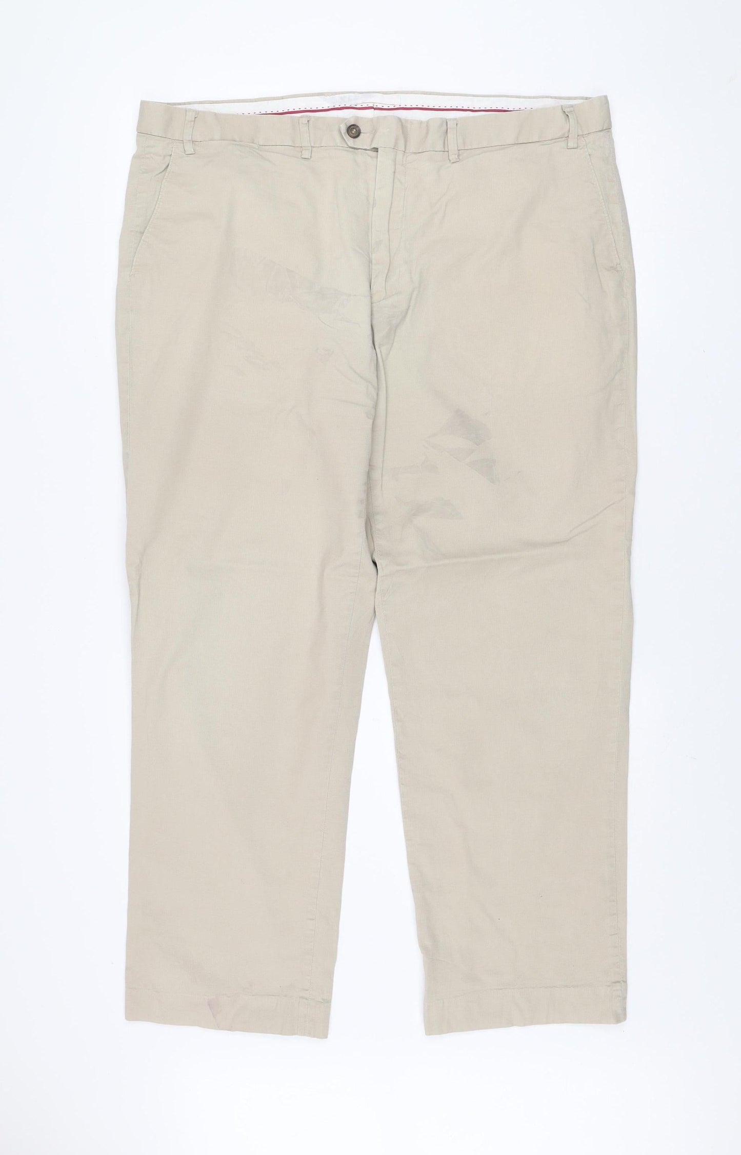 Marks and Spencer Men’s Beige Chino Trousers 42W 31L Stretch Cotton