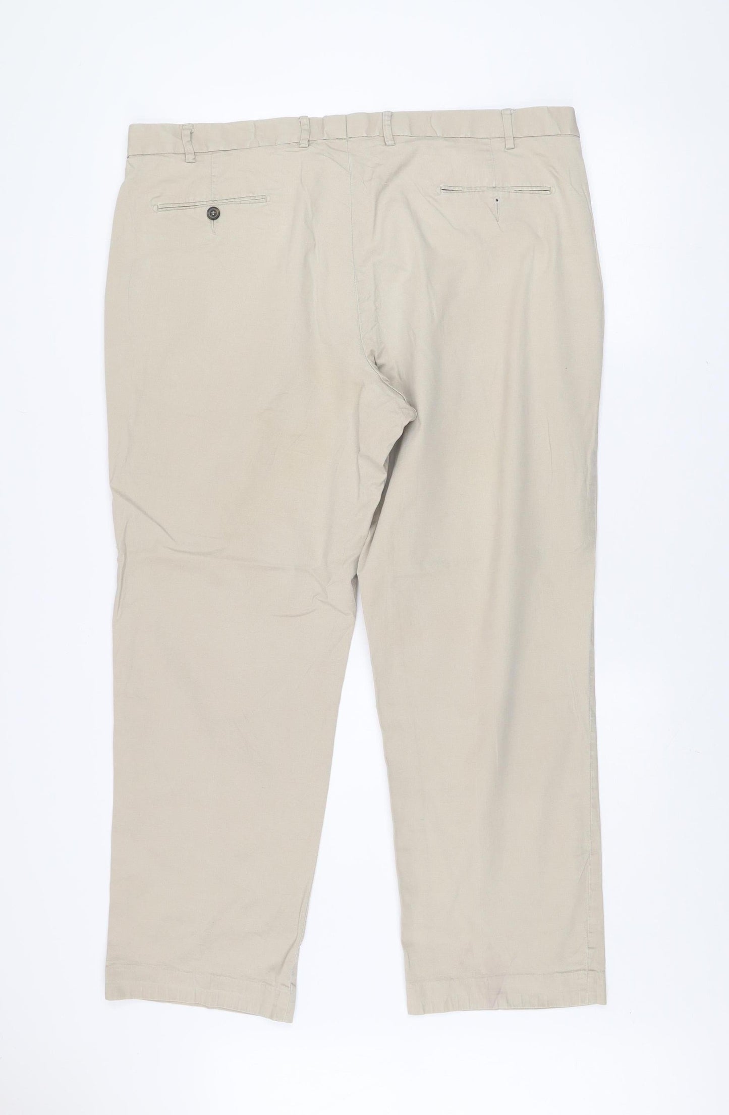 Marks and Spencer Men’s Beige Chino Trousers 42W 31L Stretch Cotton