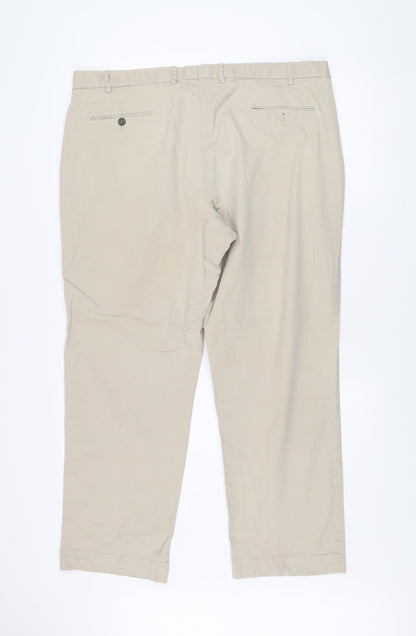 Marks and Spencer Men’s Beige Chino Trousers 42W 31L Stretch Cotton