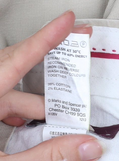 Marks and Spencer Men’s Beige Chino Trousers 42W 31L Stretch Cotton