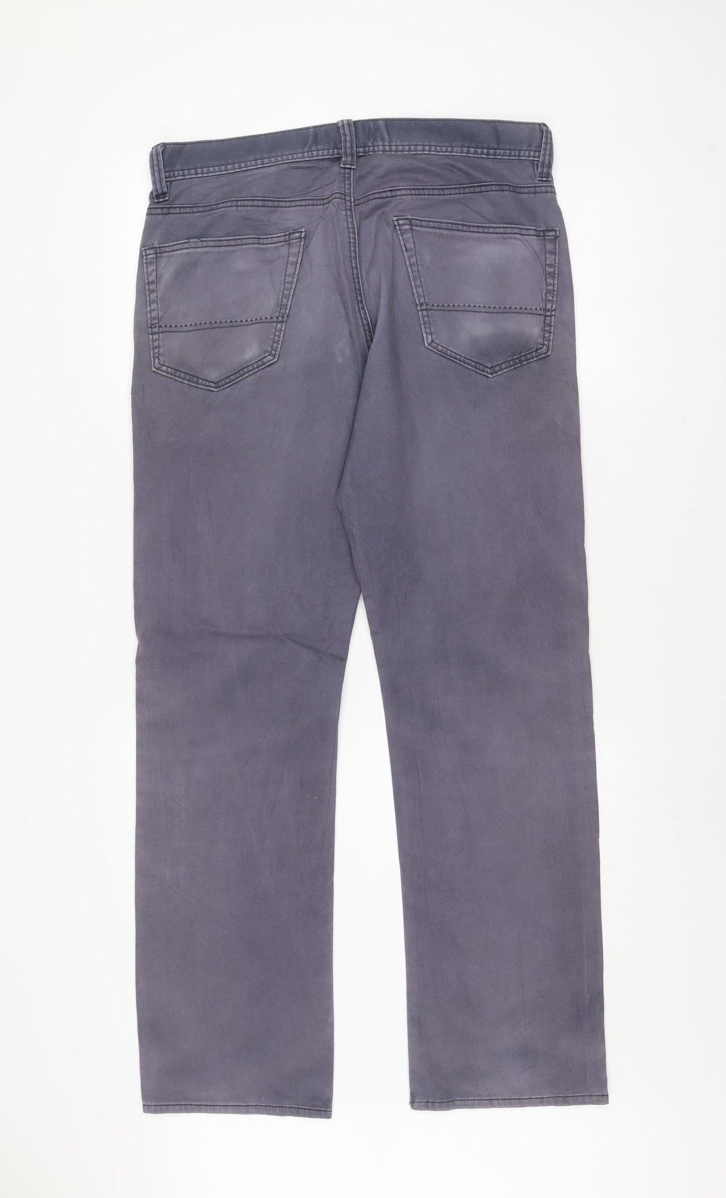 Kirkland Signature Men's Grey Chino Trousers Straight Leg 34W 32L