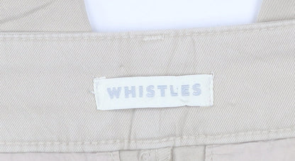 Whistles Women Beige Chino Trousers UK 10 Cotton Blend Stretch