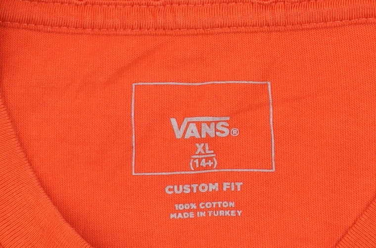Vans Men’s Orange XL Classic Logo Short Sleeve Cotton T-Shirt