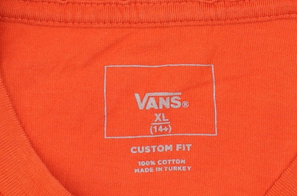 Vans Men’s Orange XL Classic Logo Short Sleeve Cotton T-Shirt