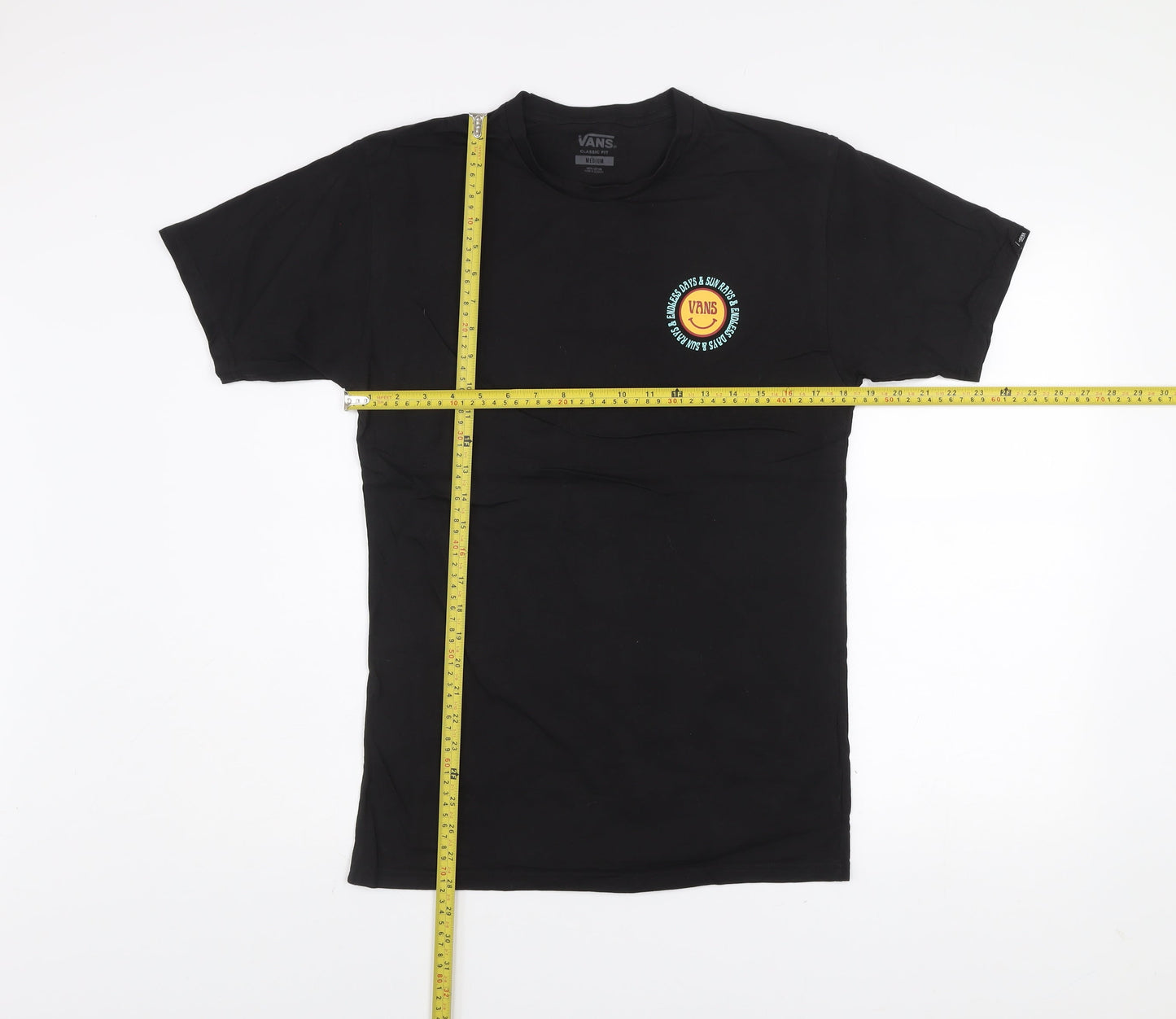 Vans Men's Black Classic Fit Graphic T-Shirt Medium Cotton Retro Style