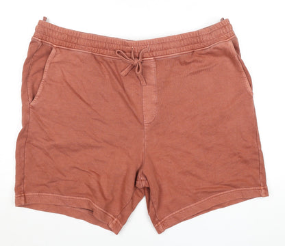 Marks and Spencer Men's Brown 3XL Sweat Shorts with Drawstring