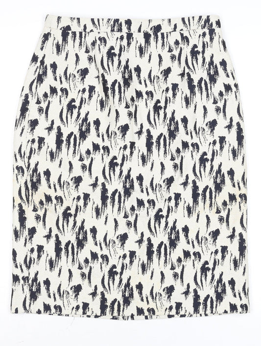 Great Plains Women’s White Animal Print Cotton Pencil Skirt Size 10