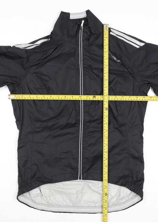 Endura Men's Black Small Windbreaker Cycling Jacket Nylon Zip Waterproof