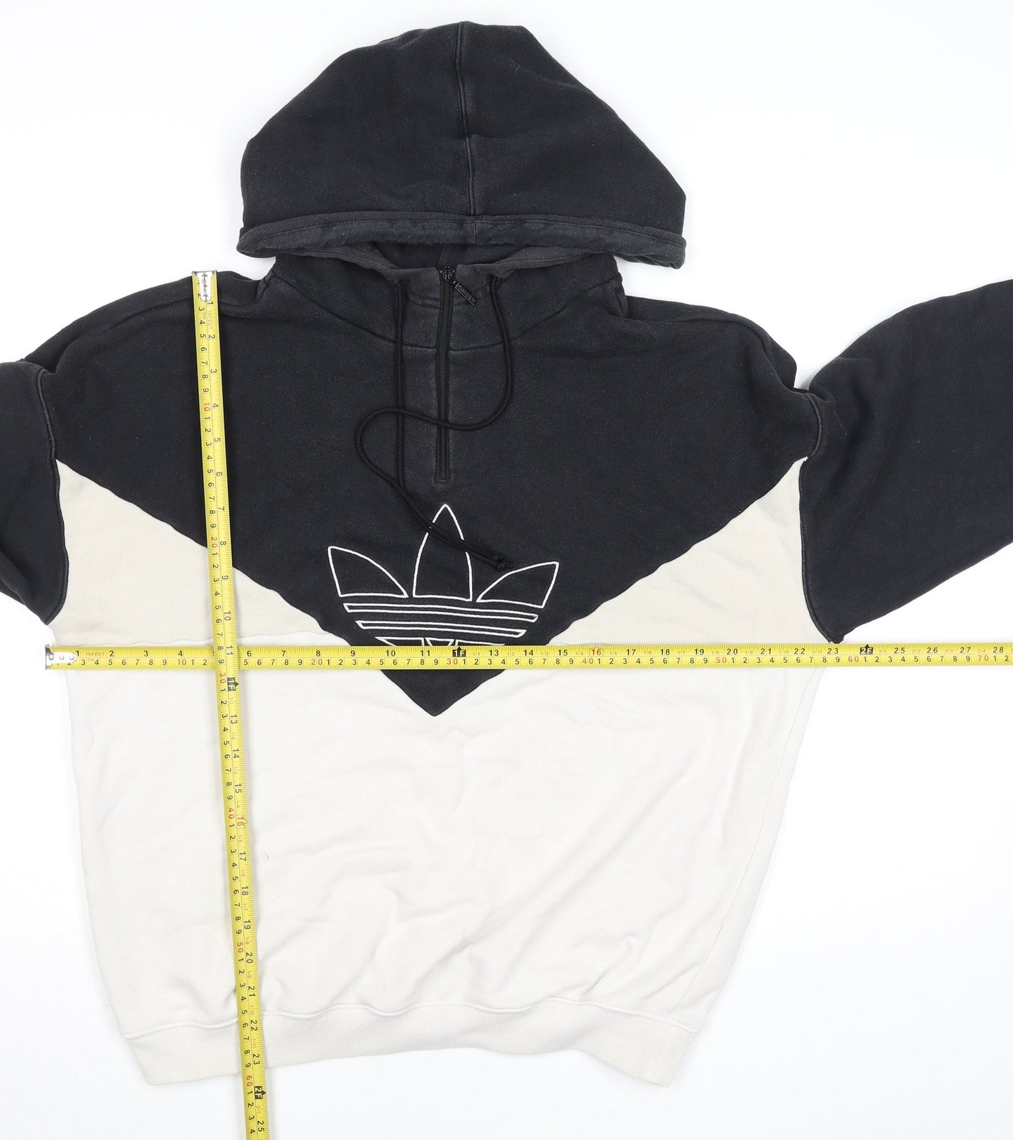 Adidas Womens Black & White OG Pullover Hoodie Size 8 Cotton Blend