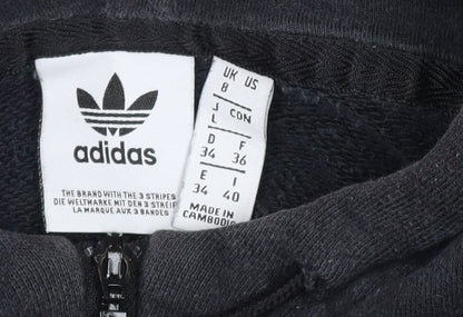 Adidas Womens Black & White OG Pullover Hoodie Size 8 Cotton Blend