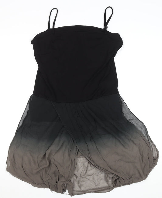 Coast Women's Black Silk Ombre Knee Length Slip Dress Size 14