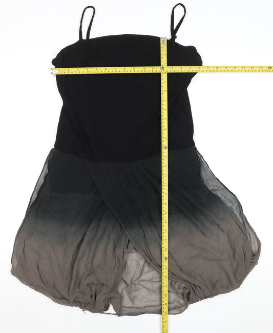 Coast Women's Black Silk Ombre Knee Length Slip Dress Size 14