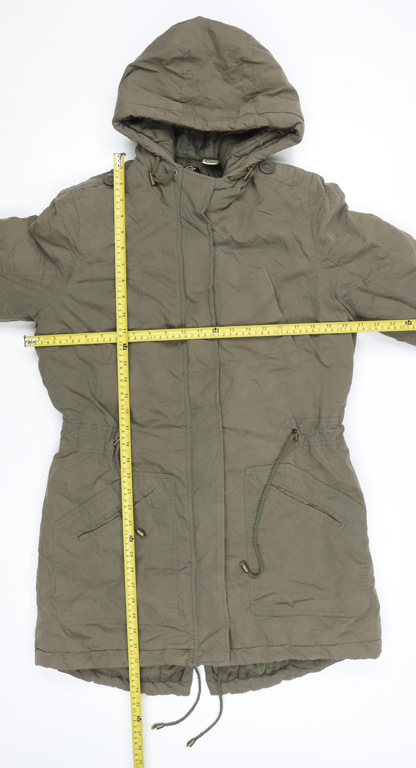 Womens UK Size 10 La Redoute Green Parka Coat