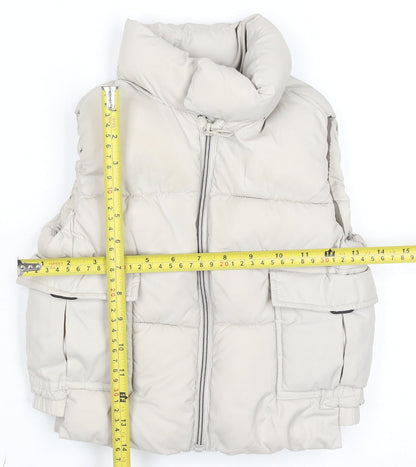 Girls UK Size 2-3 Years Zara Beige Puffer Jacket