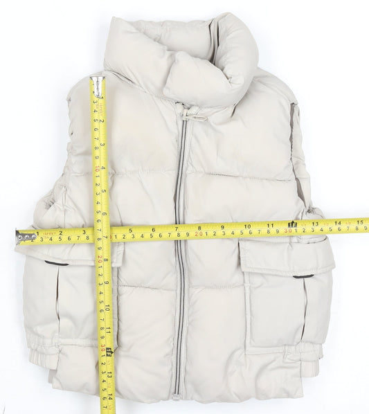 Girls UK Size 2-3 Years Zara Beige Puffer Jacket