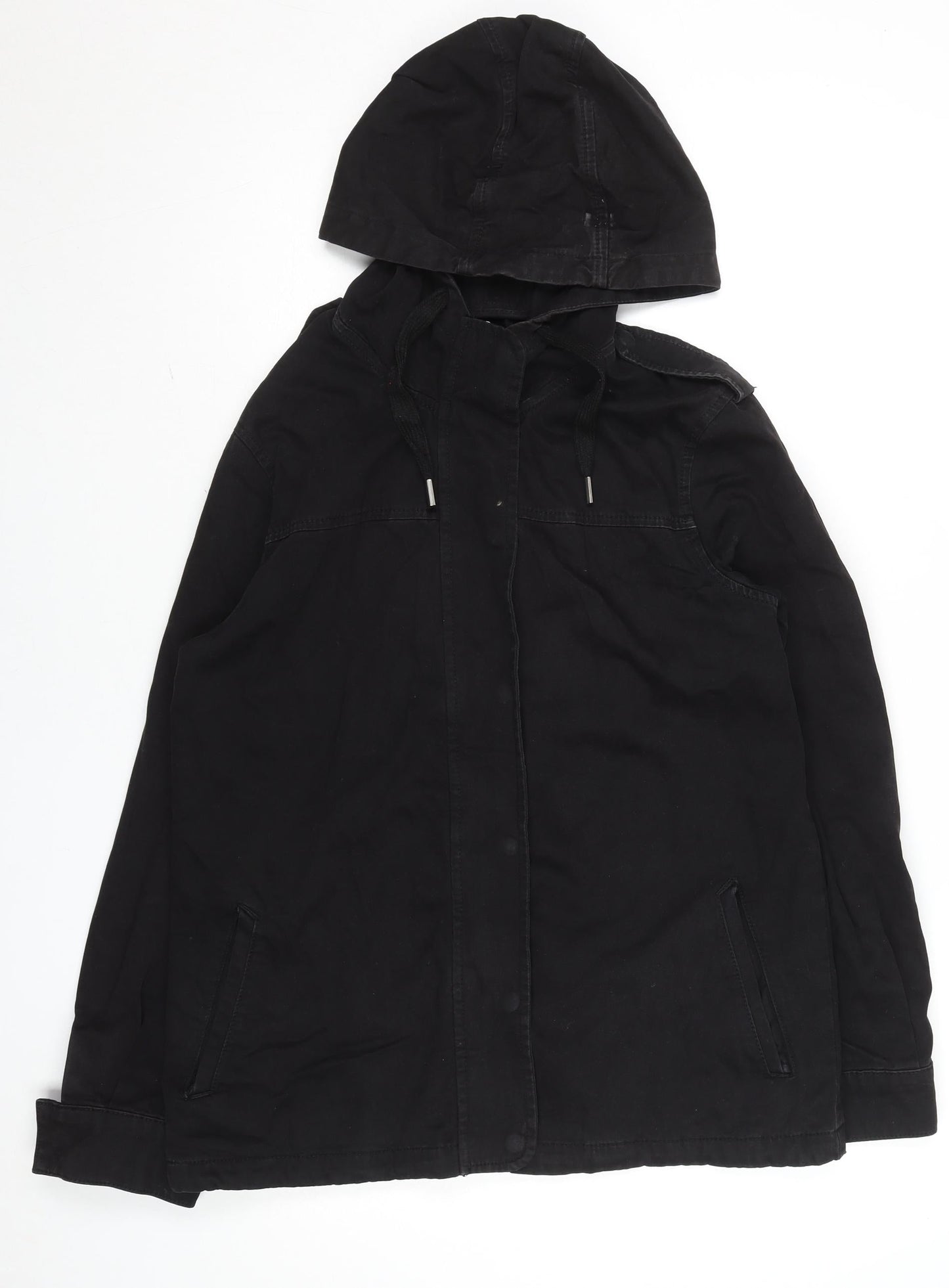 Womens UK Size 10 Topshop Black Parka Coat