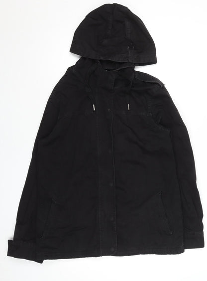 Womens UK Size 10 Topshop Black Parka Coat