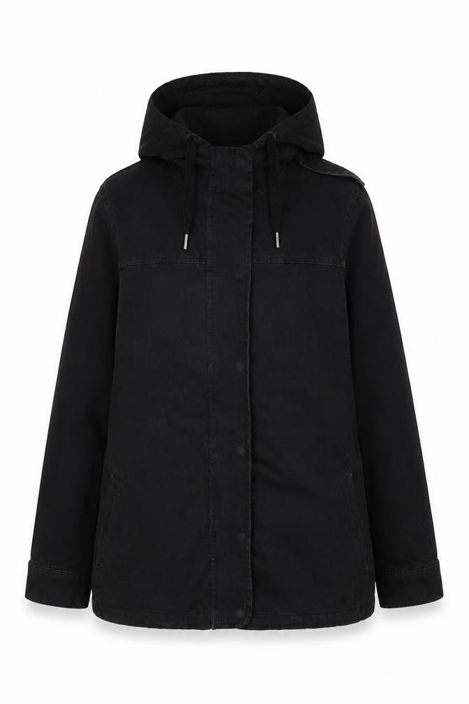 Womens UK Size 10 Topshop Black Parka Coat