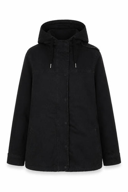 Womens UK Size 10 Topshop Black Parka Coat