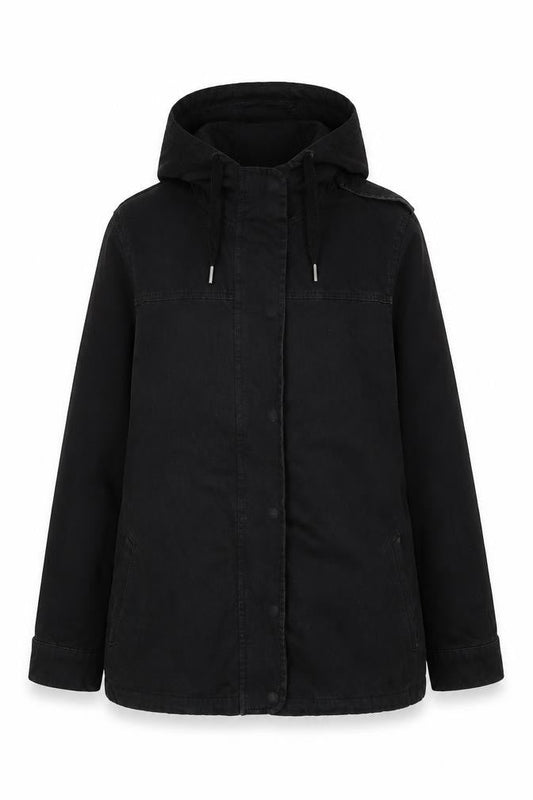 Womens UK Size 10 Topshop Black Parka Coat