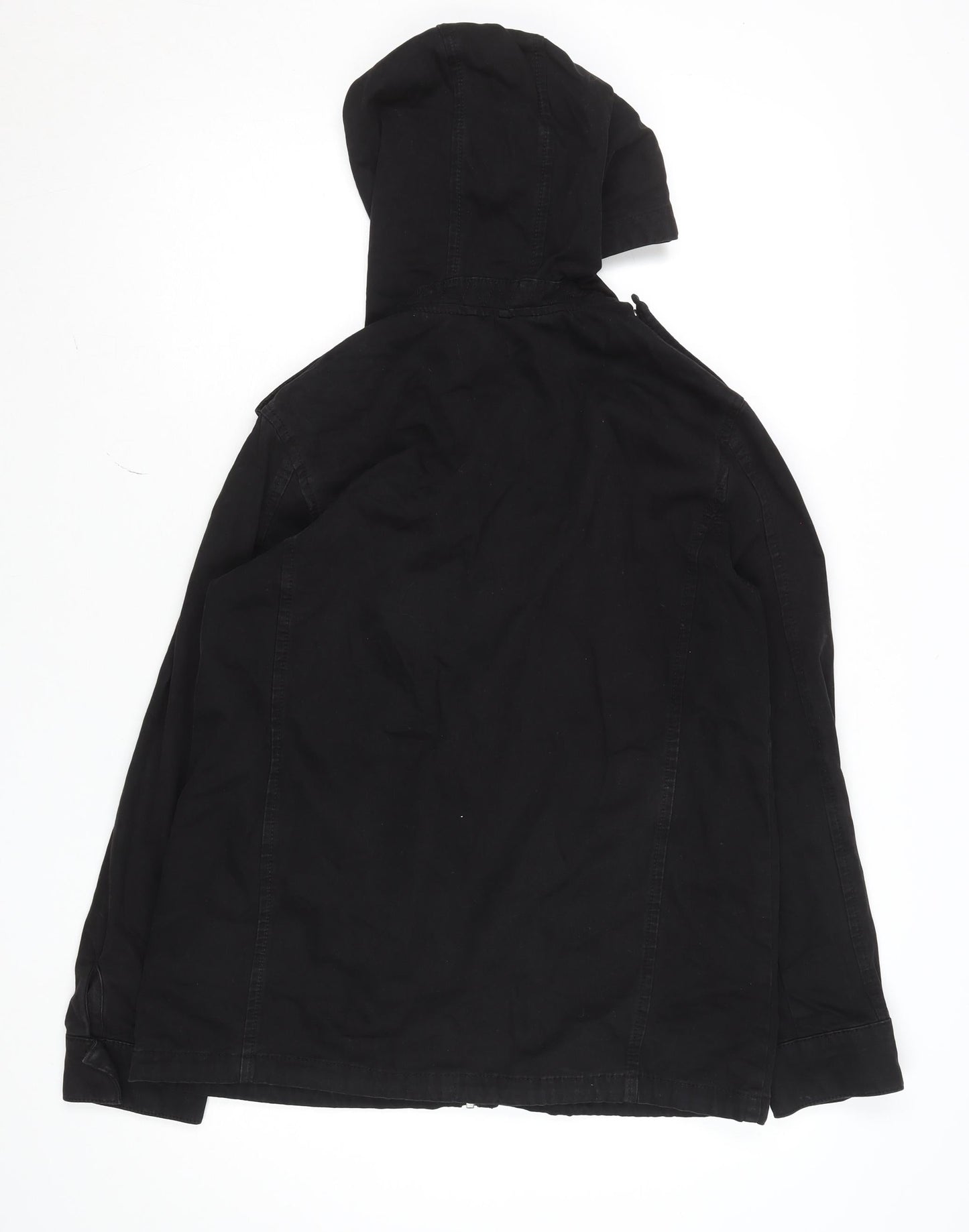 Womens UK Size 10 Topshop Black Parka Coat