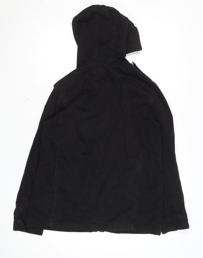 Womens UK Size 10 Topshop Black Parka Coat