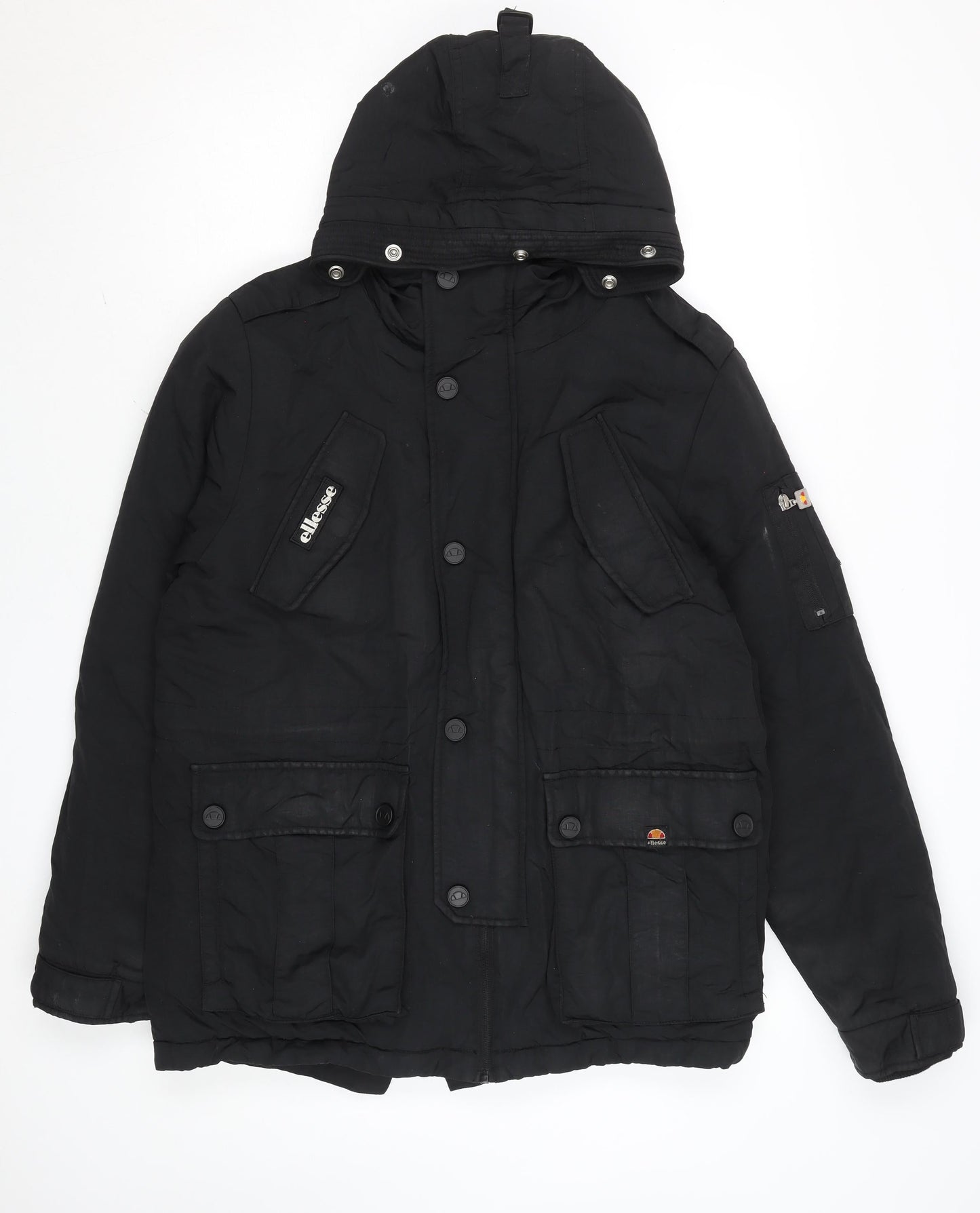 Mens UK Size S ellesse Black Parka Coat