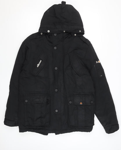 Mens UK Size S ellesse Black Parka Coat