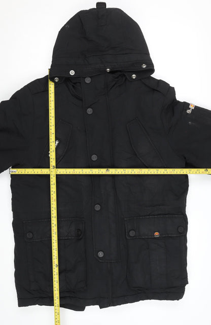 Mens UK Size S ellesse Black Parka Coat